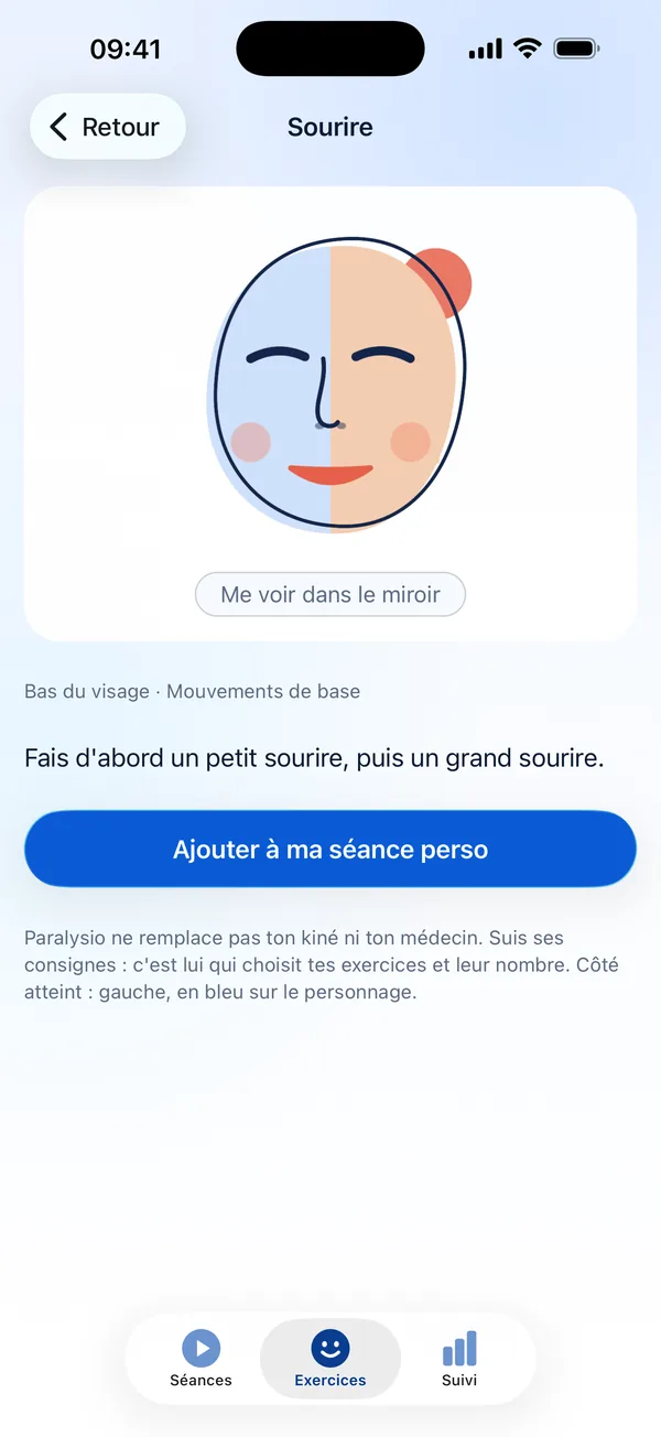 Fiche d'exercice : le personnage sourit d'un seul côté.
